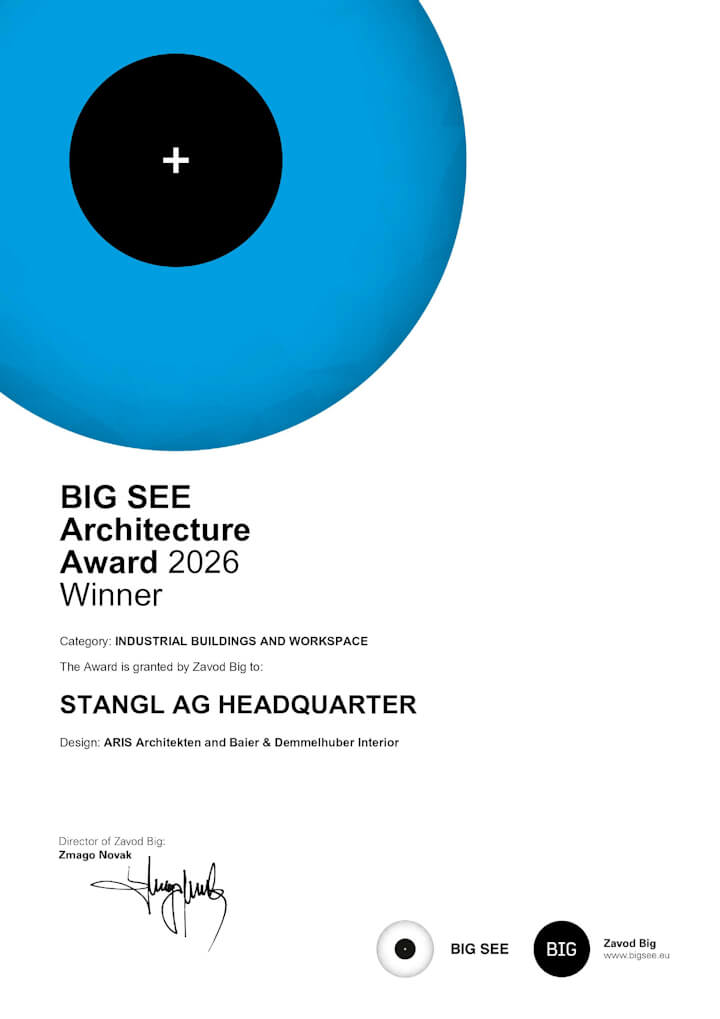 STANGL AG HEADQUARTER_Urkunde BIG SEE Award 2026_720px Urkunde BIG SEE Award 2026